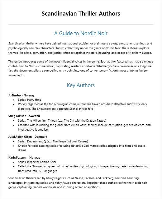 WordsProcessing sample document